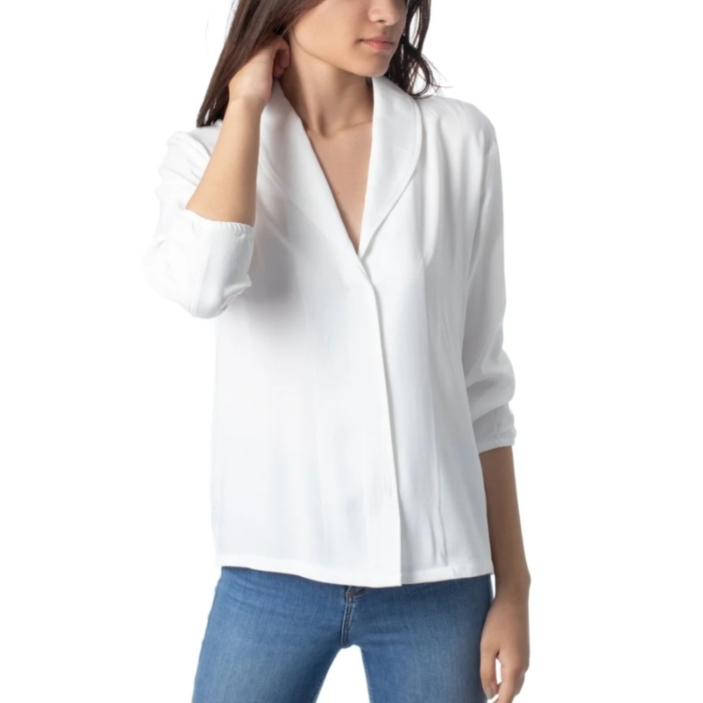 Theory Shawl Collar Shirt, 3/4 Sleeves, Sz M